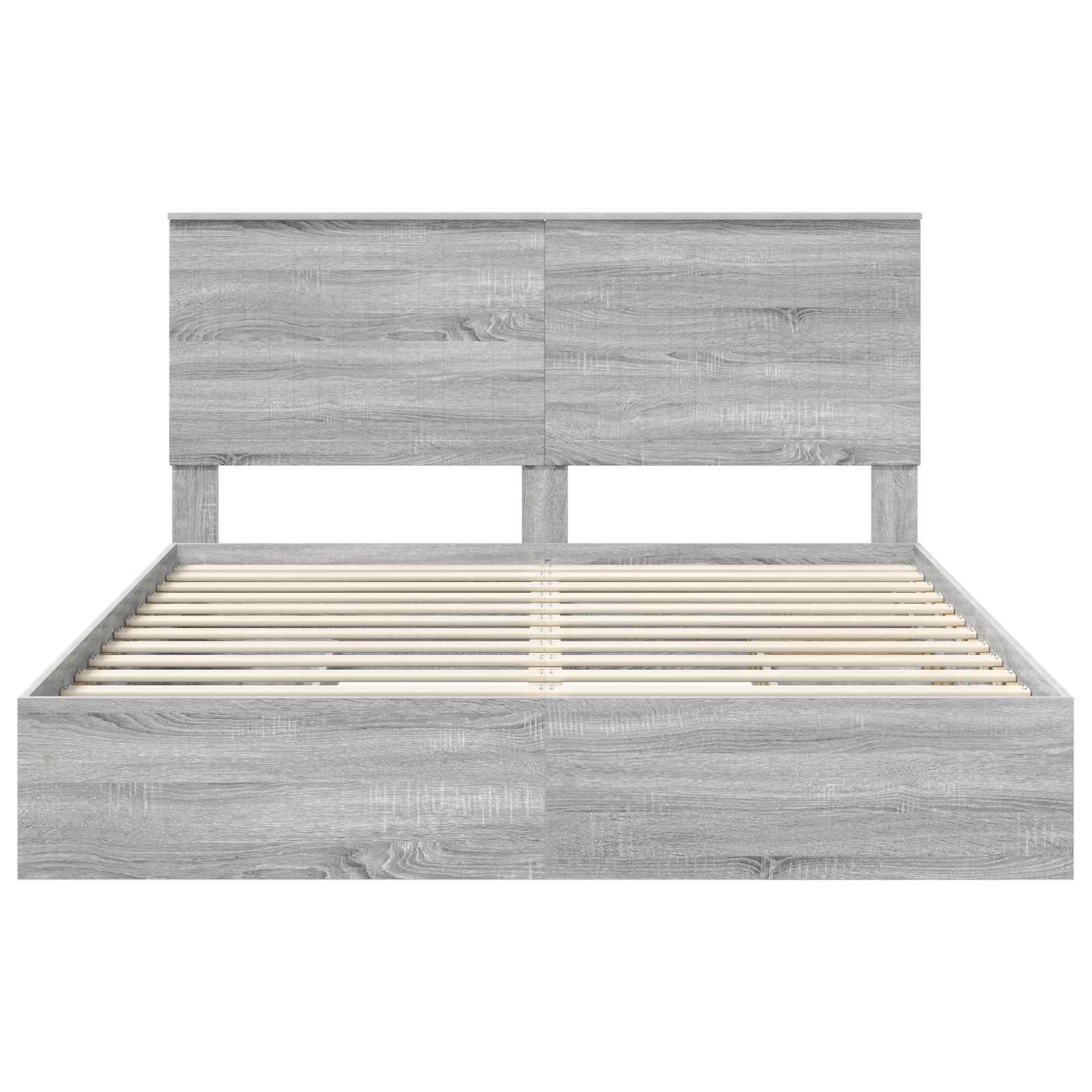 Letto con Contenitore con testiera Grigio Sonoma 160 x 200 cm | homemem39