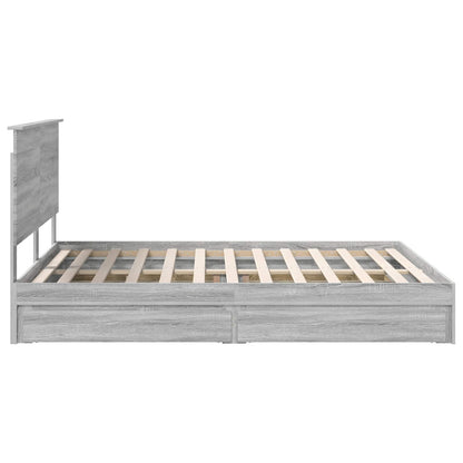 Letto con Contenitore con testiera Grigio Sonoma 160 x 200 cm | homemem39