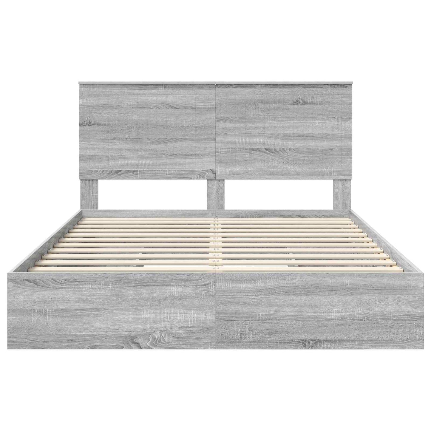 Letto con Contenitore con testiera Grigio Sonoma 150 x 200 cm | homemem39