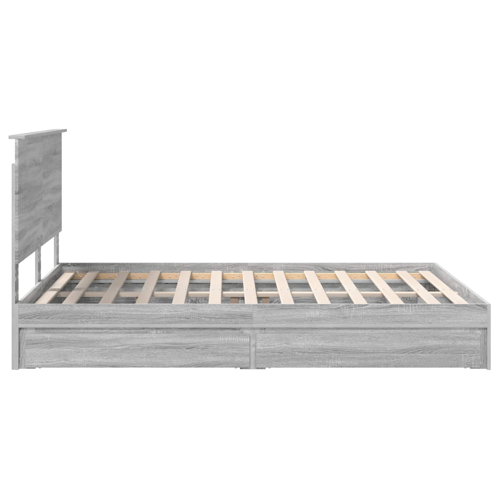Letto con Contenitore con testiera Grigio Sonoma 150 x 200 cm | homemem39