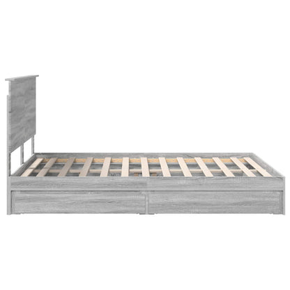 Letto con Contenitore con testiera Grigio Sonoma 150 x 200 cm | homemem39