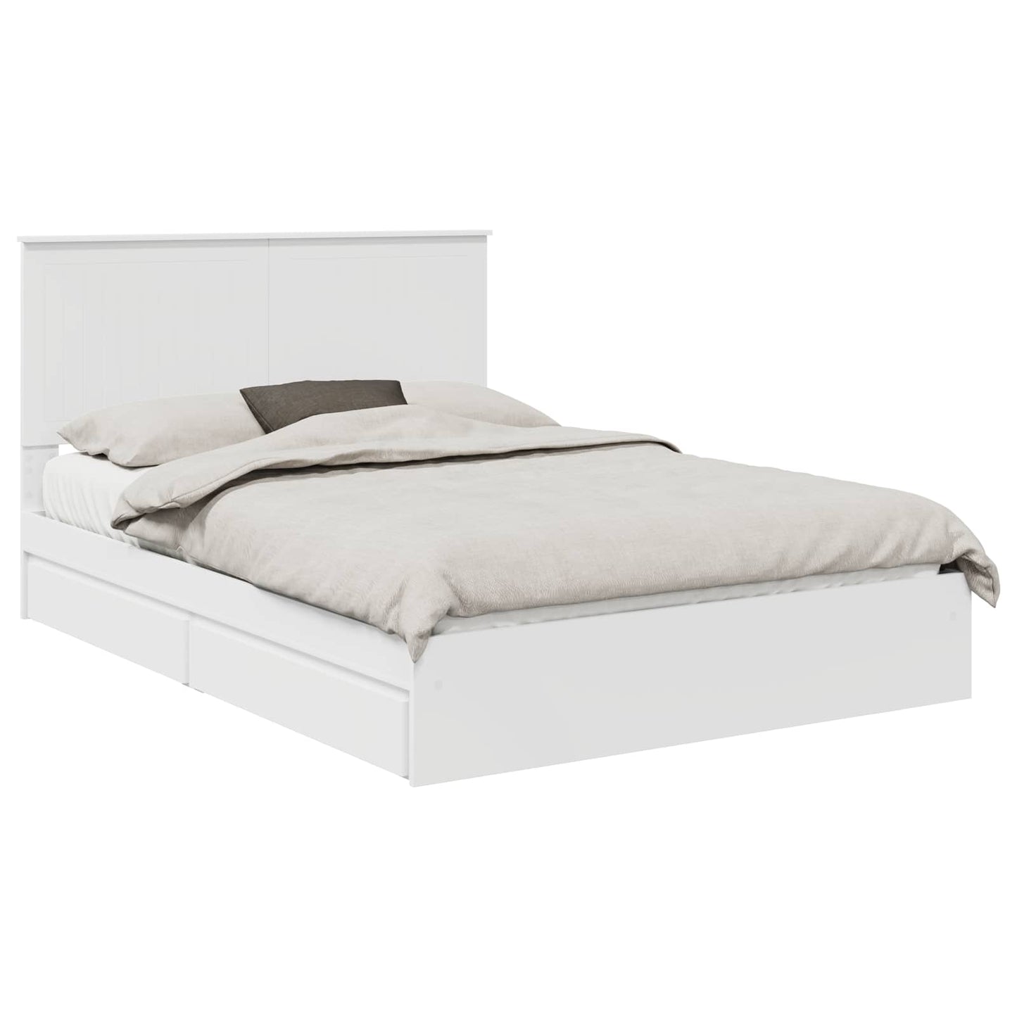 Letto con Contenitore Bianco 140 x 200 cm Legno multistrato | homemem39