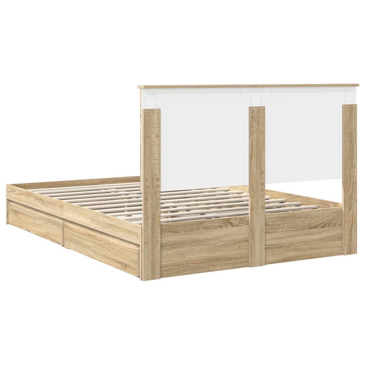 Letto con Contenitore con testiera Rovere Sonoma 140 x 200 cm | homemem39