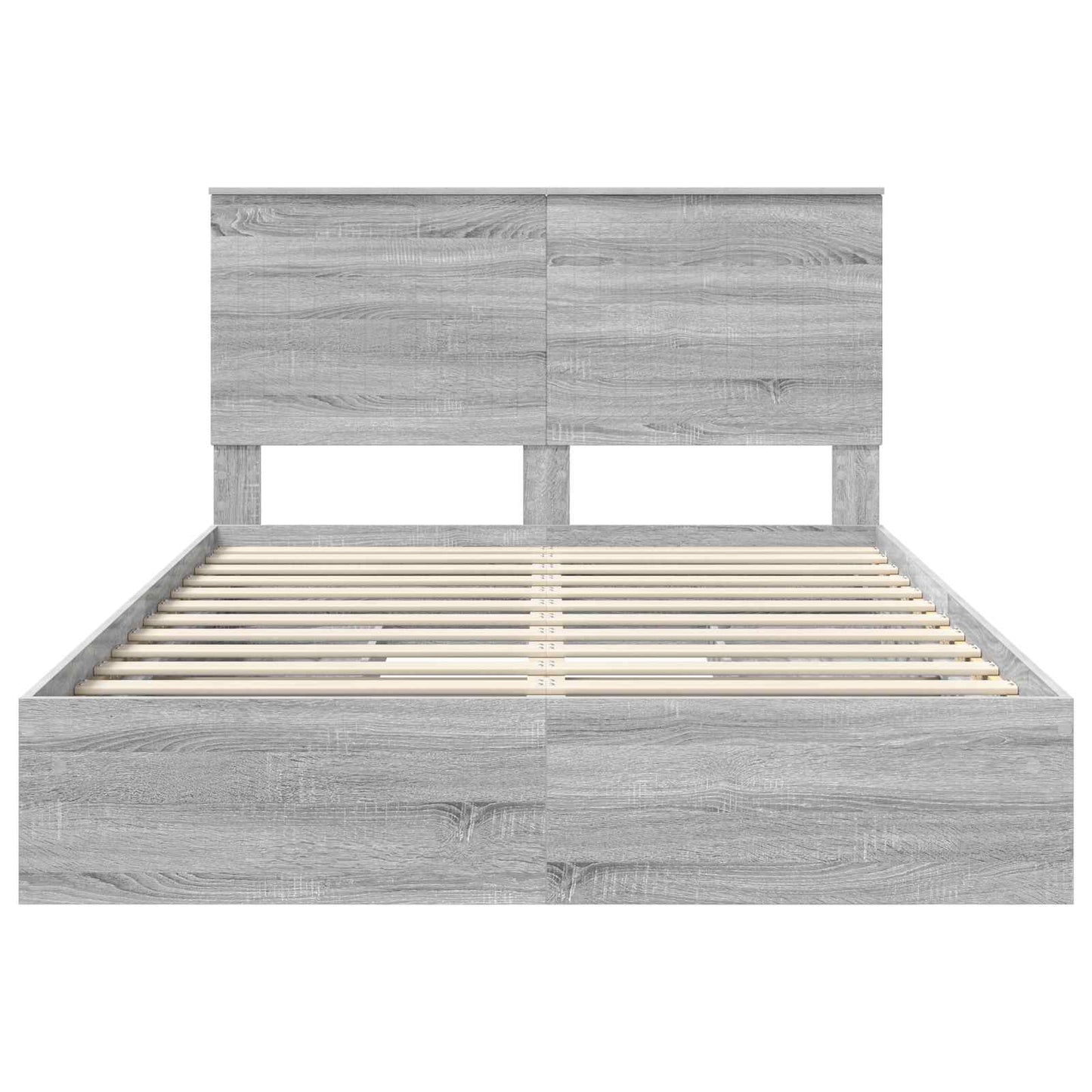 Letto con Contenitore con testiera Grigio Sonoma 140 x 200 cm | homemem39
