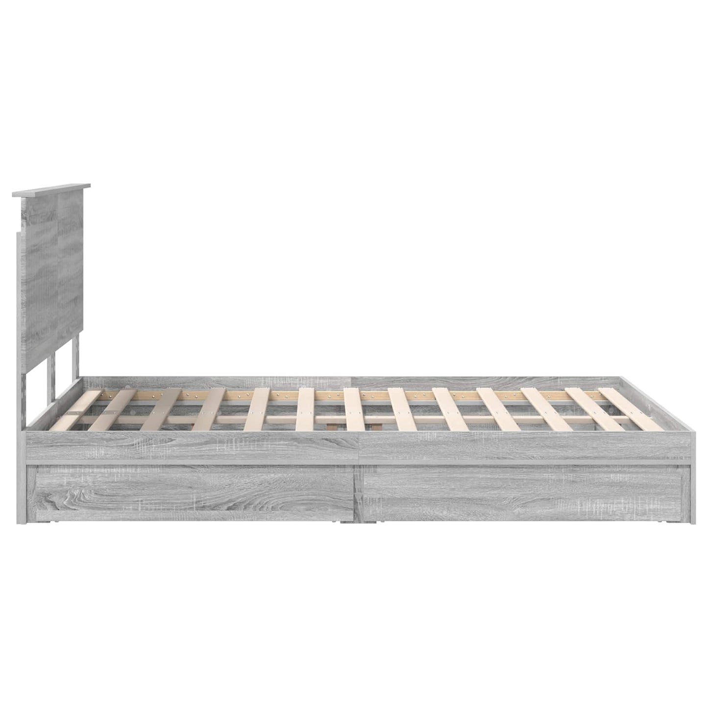 Letto con Contenitore con testiera Grigio Sonoma 140 x 200 cm | homemem39