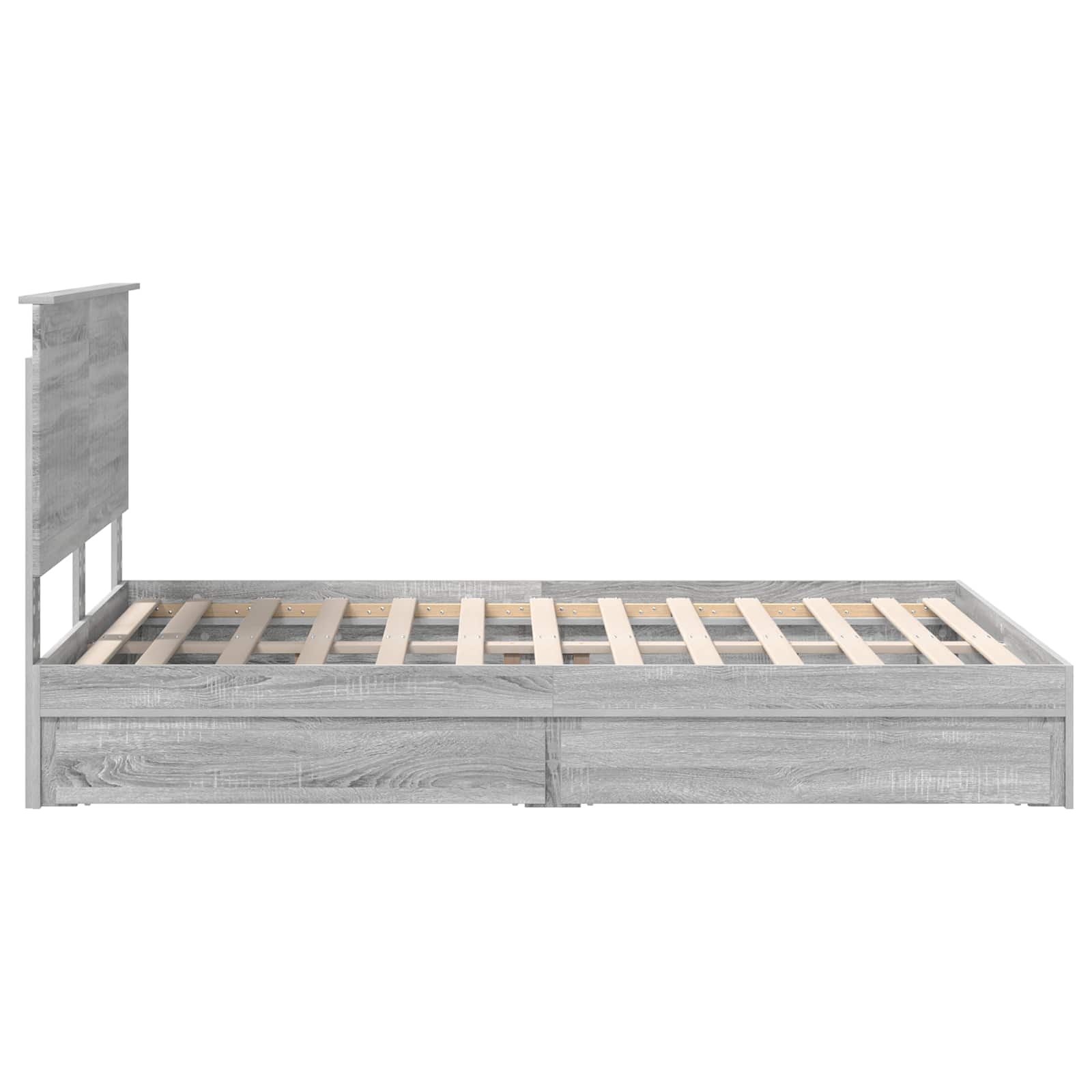 Letto con Contenitore con testiera Grigio Sonoma 140 x 200 cm | homemem39