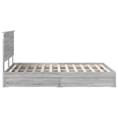 Letto con Contenitore con testiera Grigio Sonoma 140 x 200 cm | homemem39