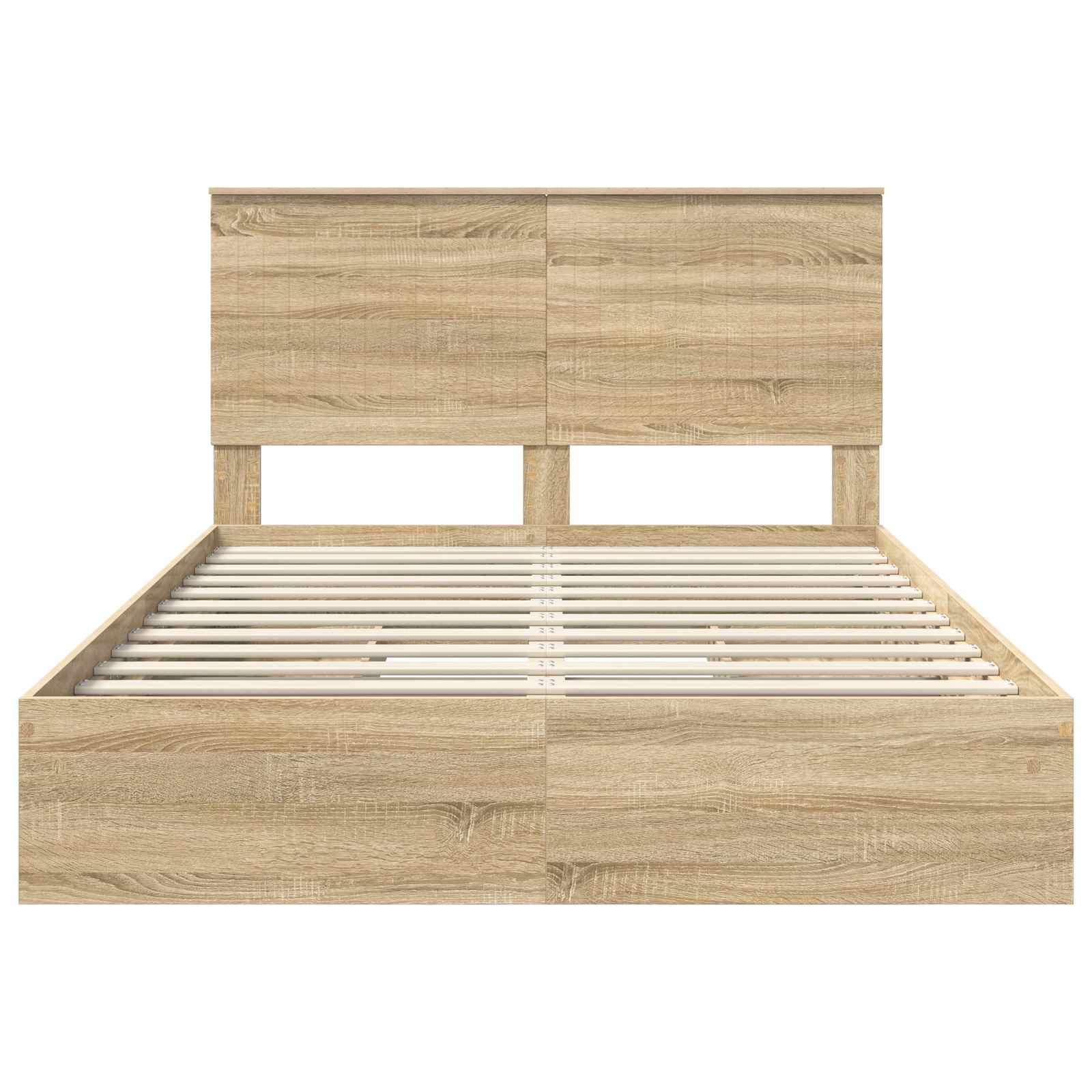 Letto con Contenitore con testiera Rovere Sonoma 140 x 190 cm | homemem39
