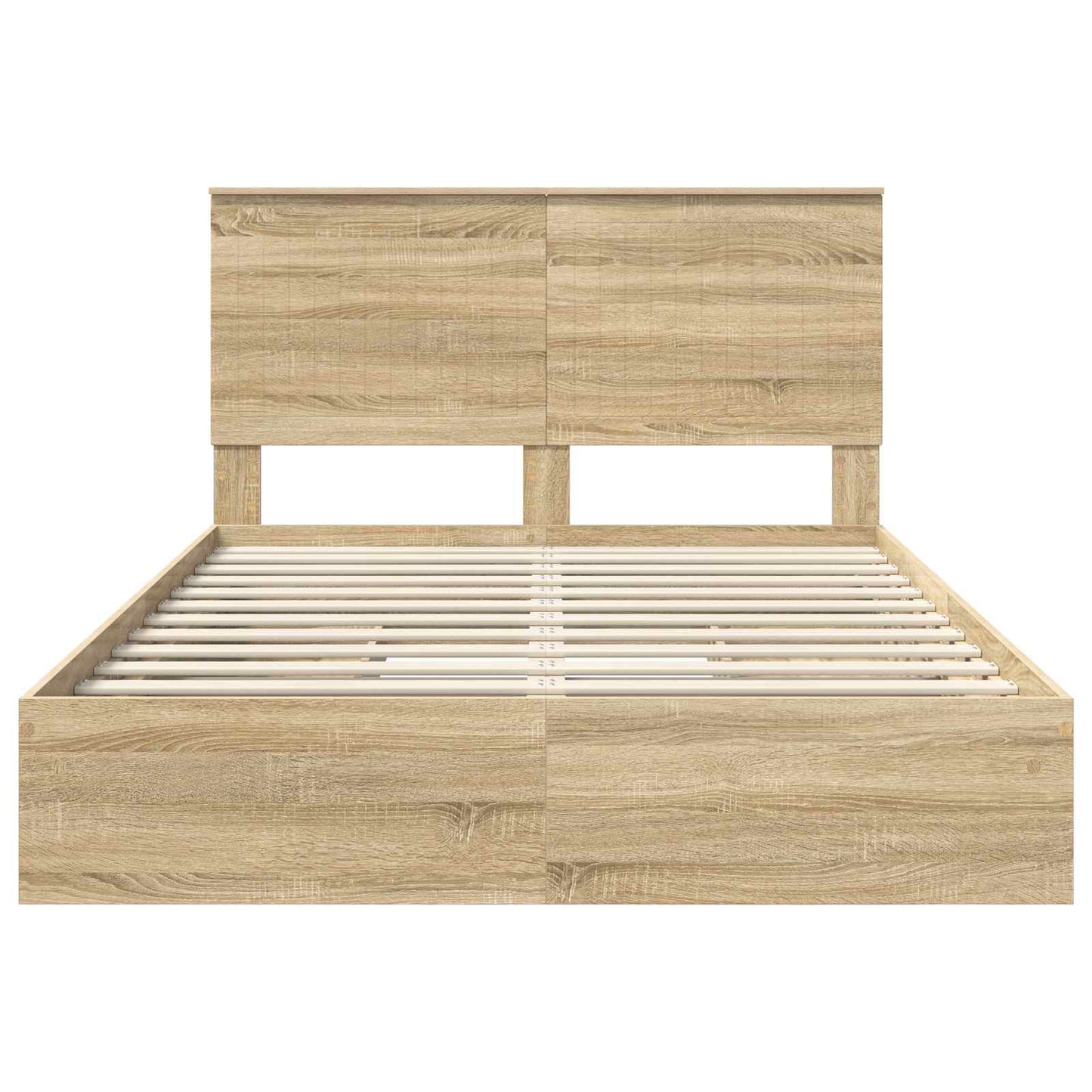 Letto con Contenitore con testiera Rovere Sonoma 135 x 190 cm | homemem39