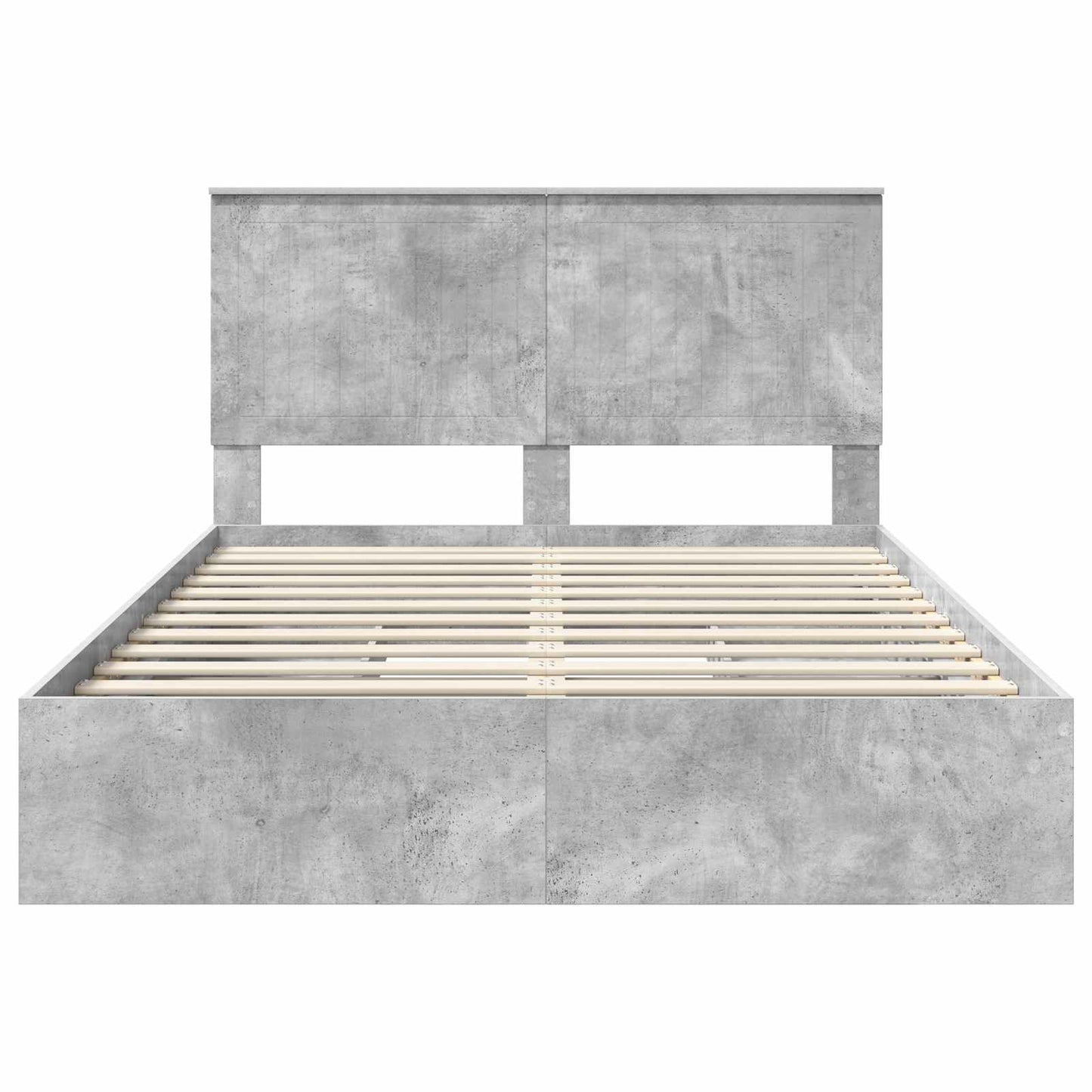 Letto con Contenitore con testiera Grigio cemento 135 x 190 cm | homemem39