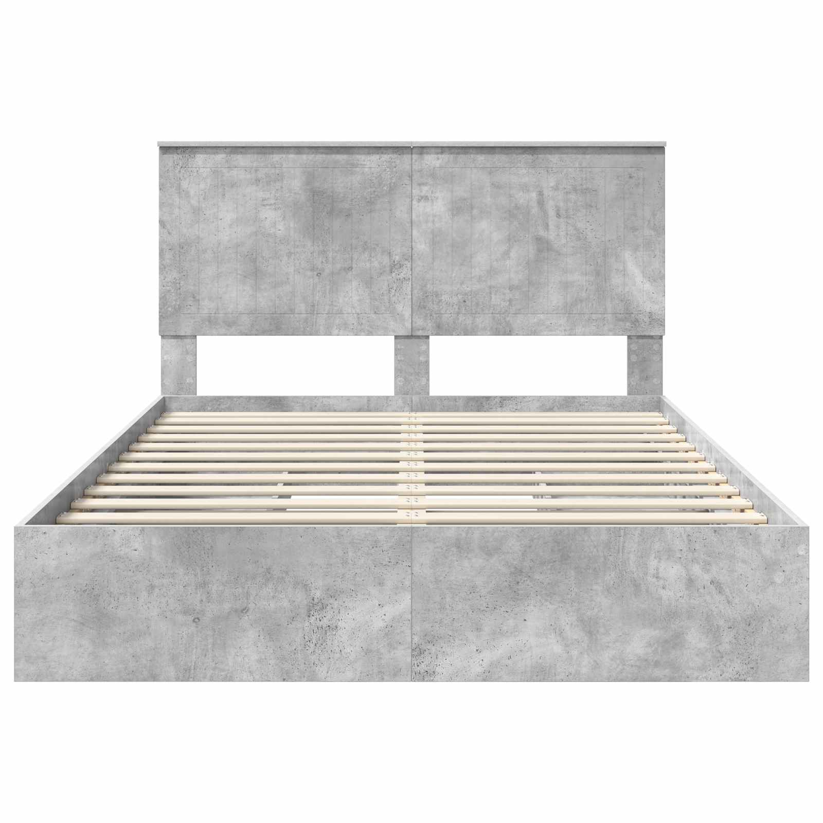 Letto con Contenitore con testiera Grigio cemento 135 x 190 cm | homemem39