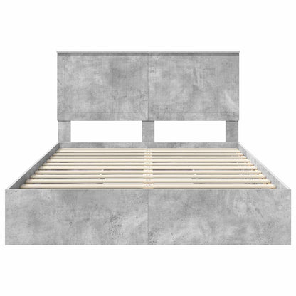 Letto con Contenitore con testiera Grigio cemento 135 x 190 cm | homemem39
