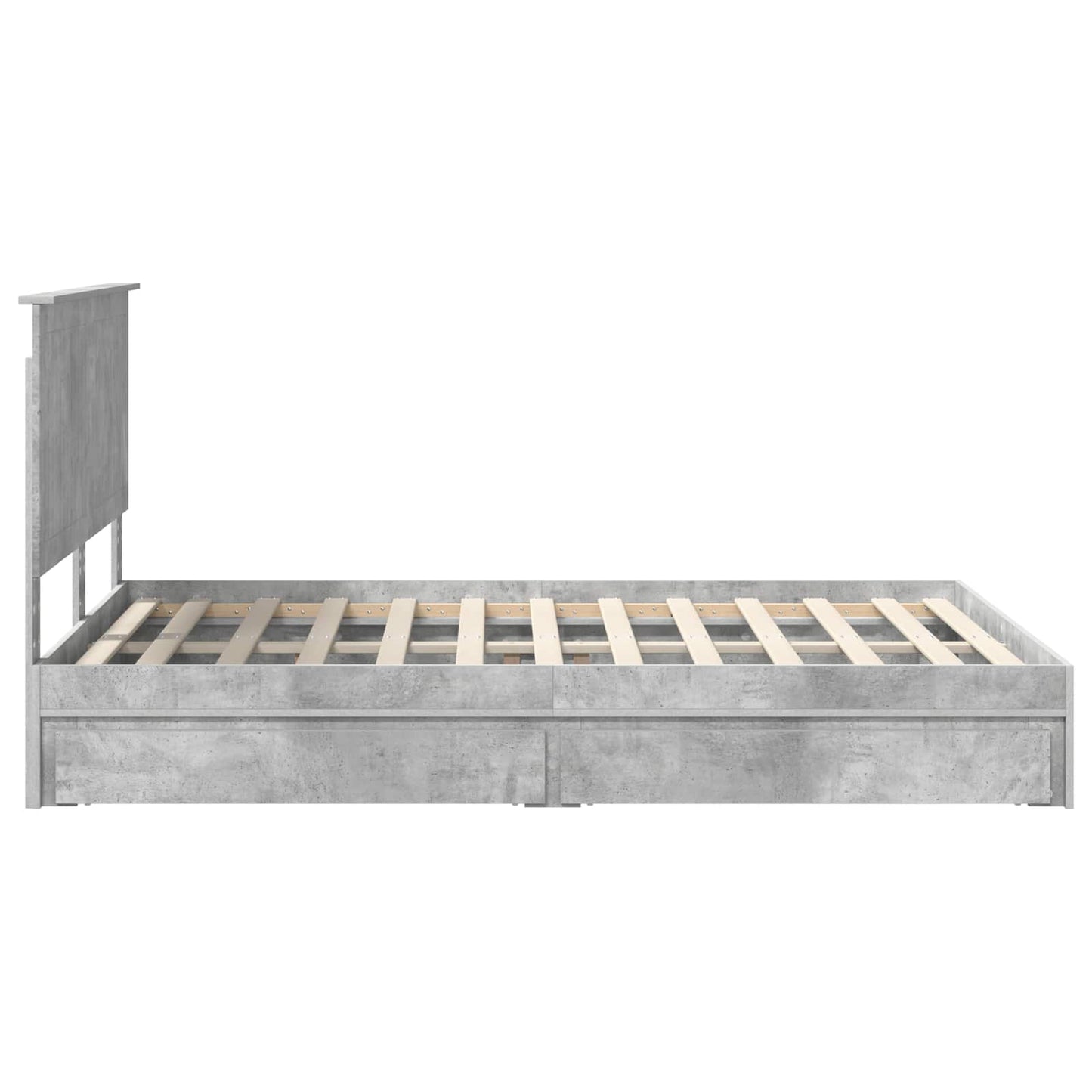 Letto con Contenitore con testiera Grigio cemento 135 x 190 cm | homemem39