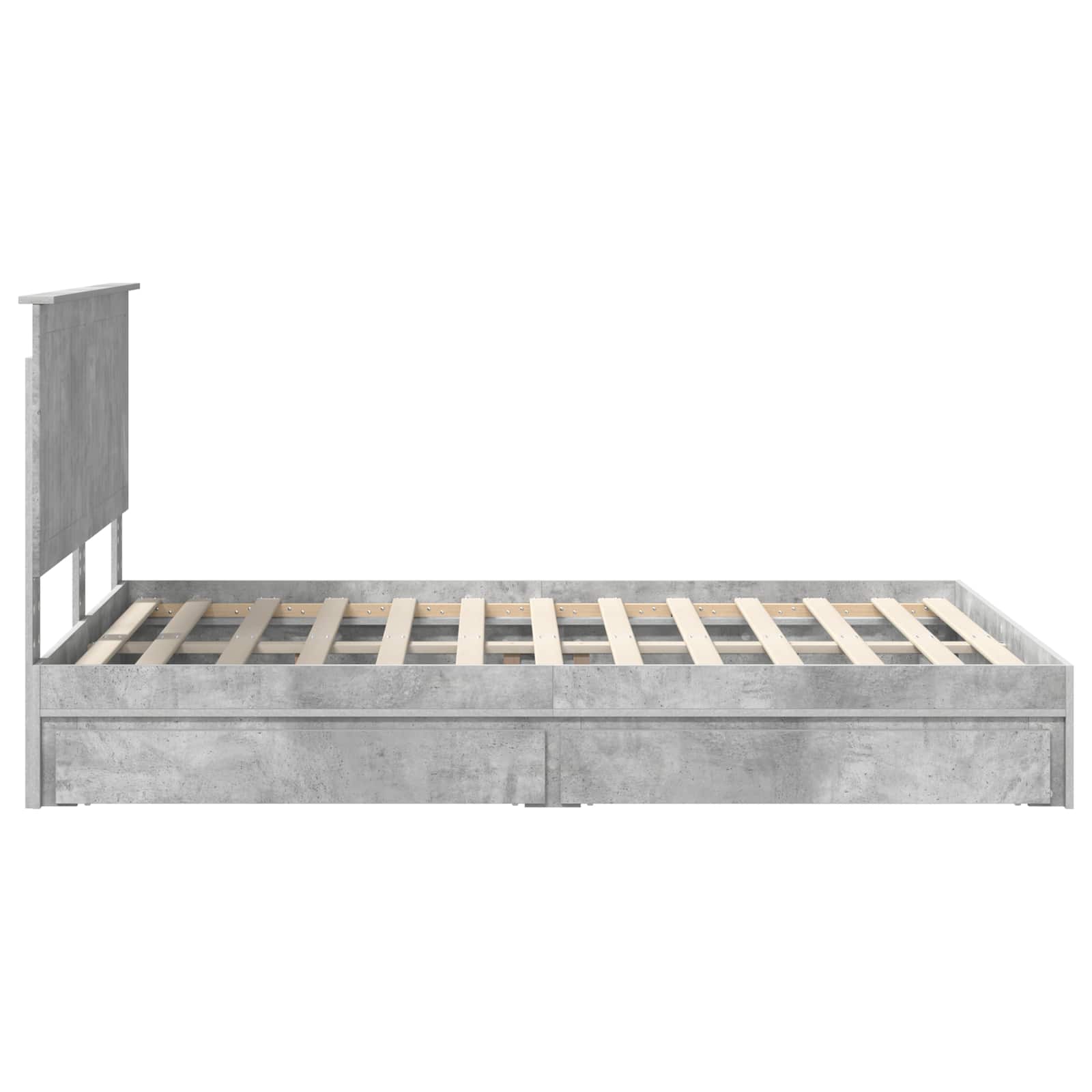 Letto con Contenitore con testiera Grigio cemento 135 x 190 cm | homemem39