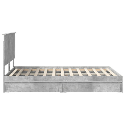 Letto con Contenitore con testiera Grigio cemento 135 x 190 cm | homemem39