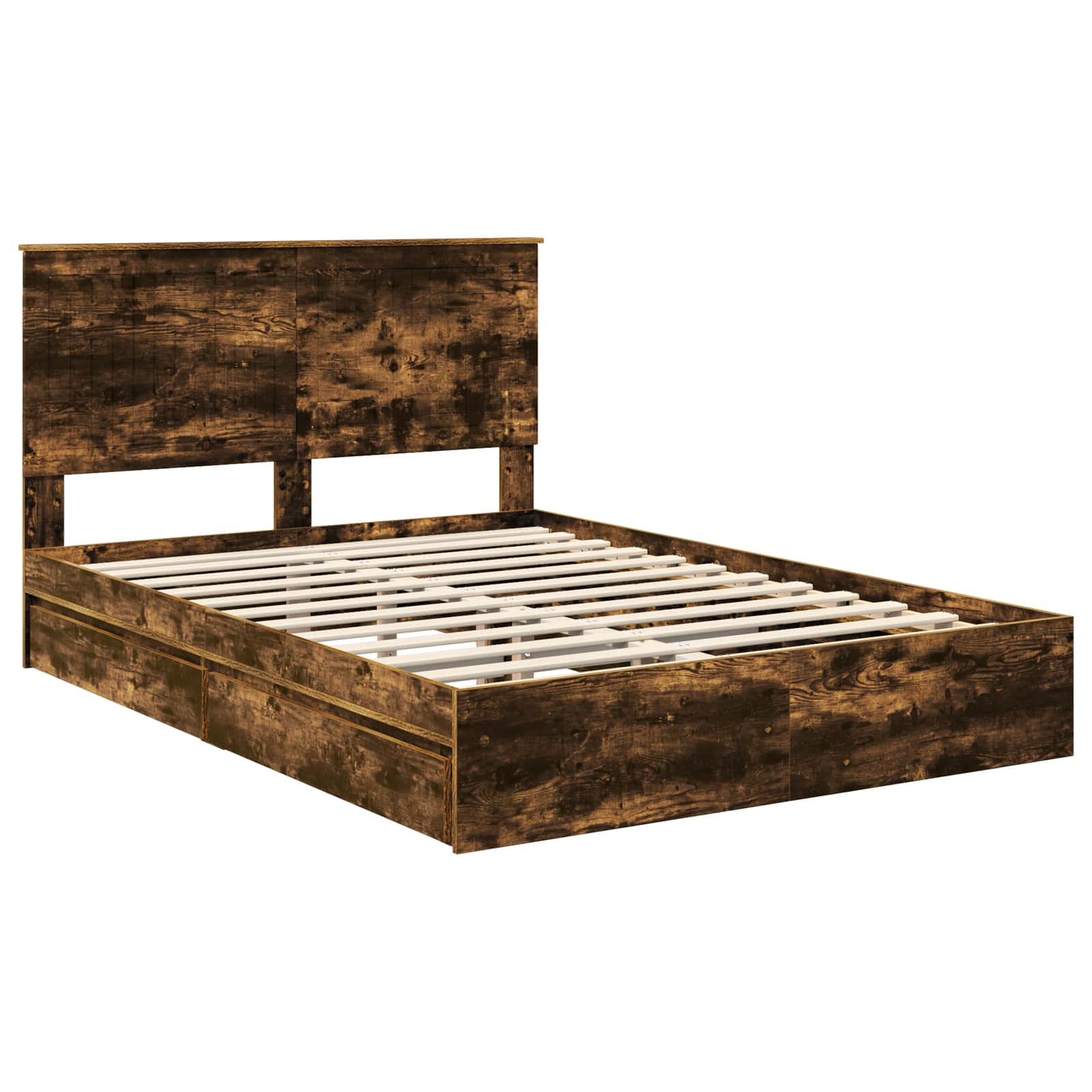 Letto con Contenitore con testiera Rovere fumé 135 x 190 cm | homemem39