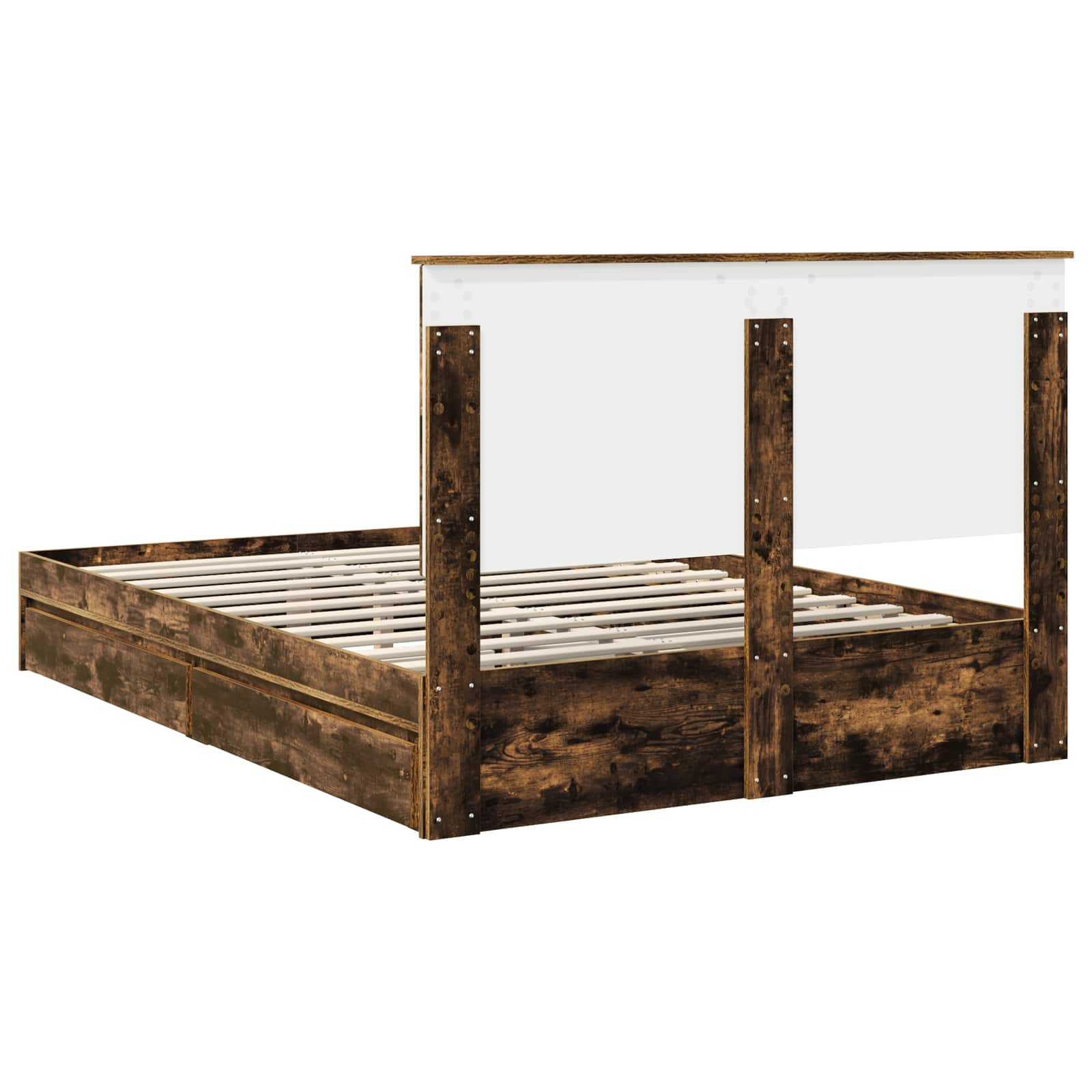 Letto con Contenitore con testiera Rovere fumé 135 x 190 cm | homemem39