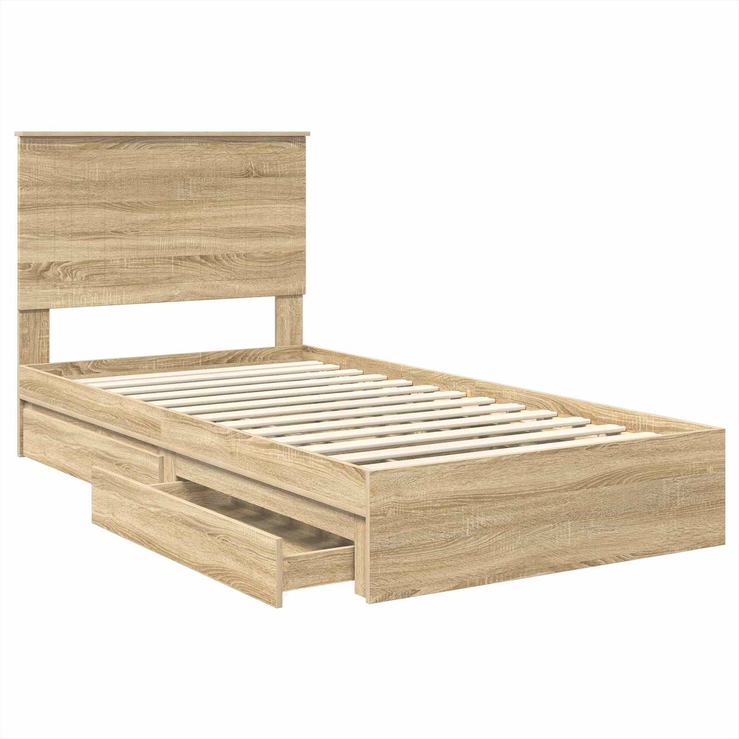 Letto con Contenitore con testiera Rovere Sonoma 100 x 200 cm | homemem39