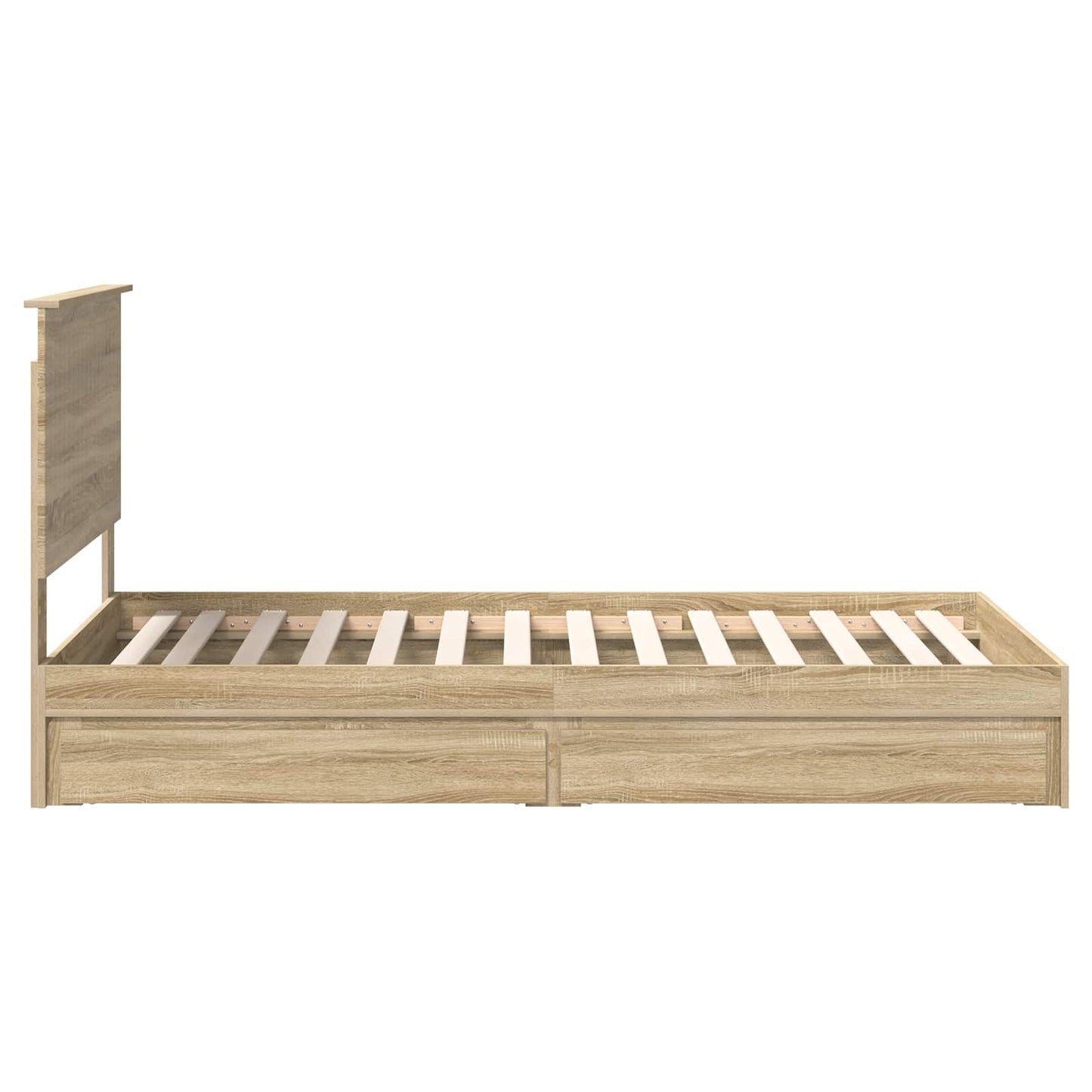 Letto con Contenitore con testiera Rovere Sonoma 100 x 200 cm | homemem39