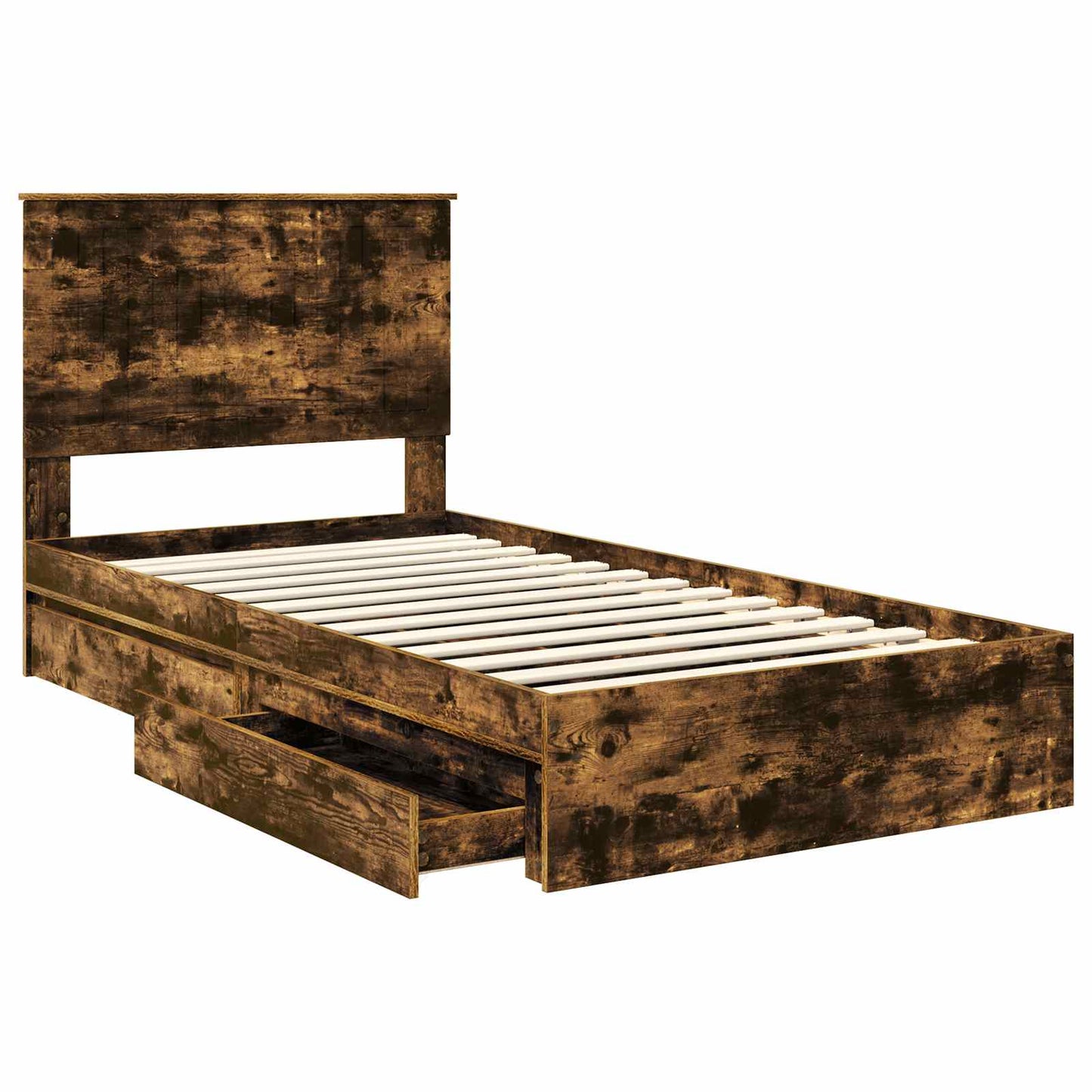 Letto con Contenitore con testiera Rovere fumé 100 x 200 cm | homemem39