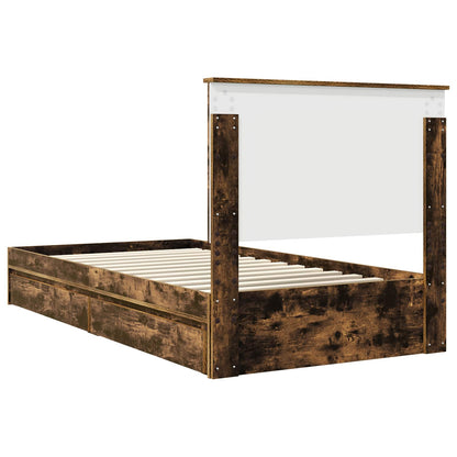 Letto con Contenitore con testiera Rovere fumé 100 x 200 cm | homemem39