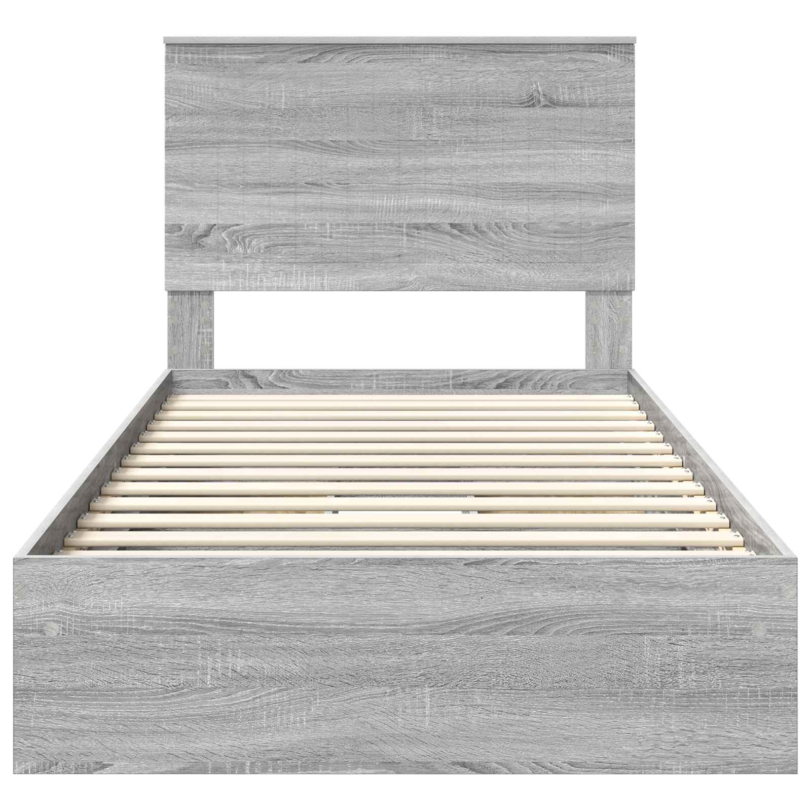 Letto con Contenitore con testiera Grigio Sonoma 100 x 200 cm | homemem39