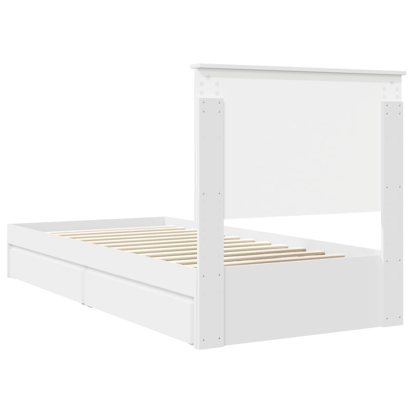 Letto con Contenitore Bianco 90 x 200 cm Legno multistrato | homemem39