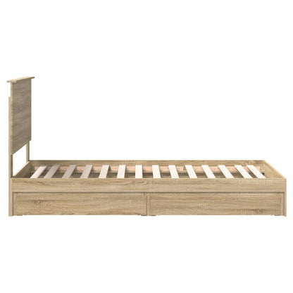Letto con Contenitore con testiera Rovere Sonoma 90 x 200 cm | homemem39