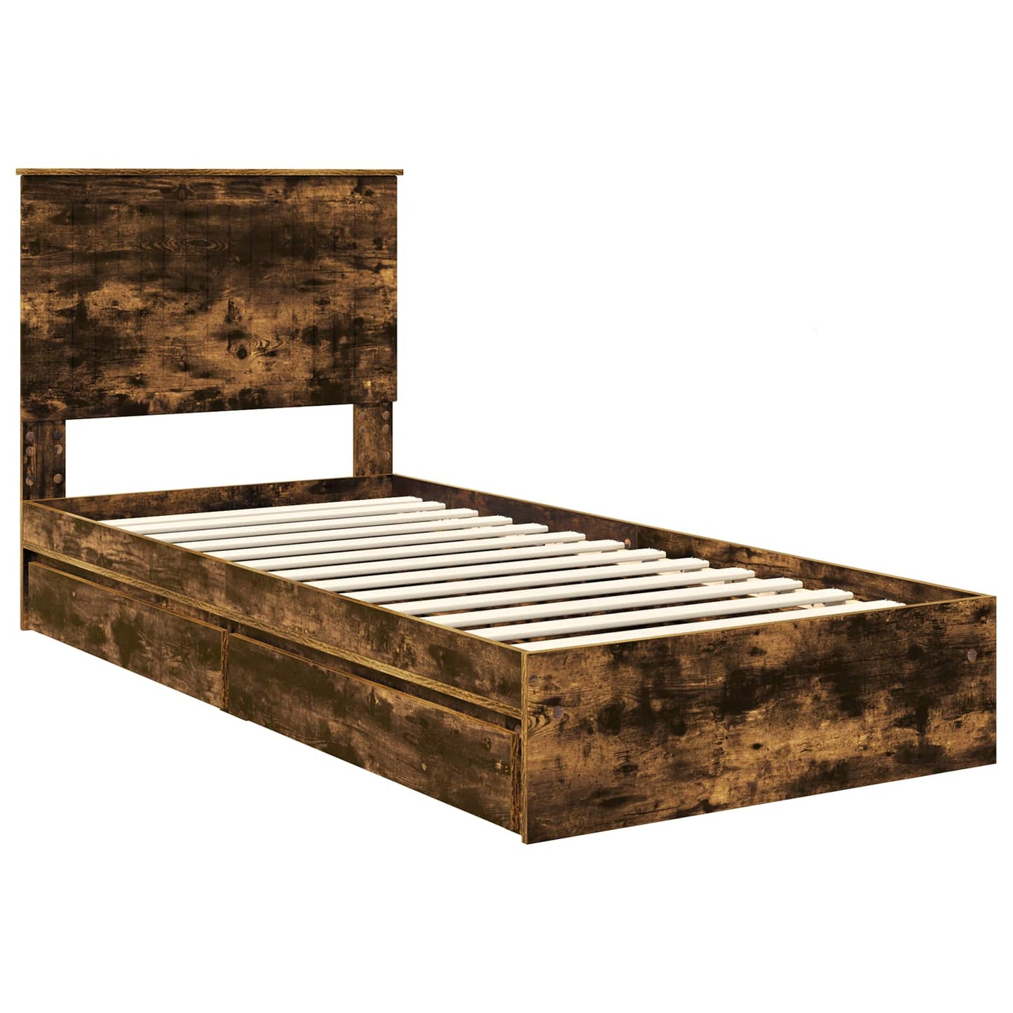 Letto con Contenitore Rovere fumé 90 x 200 cm Legno multistrato | homemem39