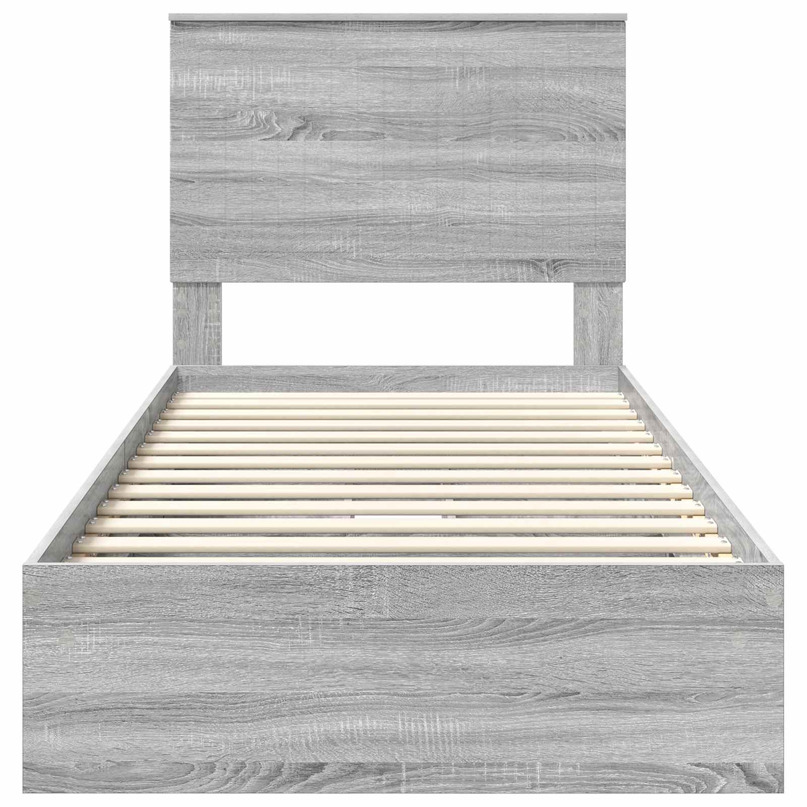 Letto con Contenitore con testiera Grigio Sonoma 90 x 200 cm | homemem39