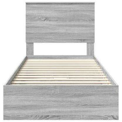 Letto con Contenitore con testiera Grigio Sonoma 90 x 200 cm | homemem39