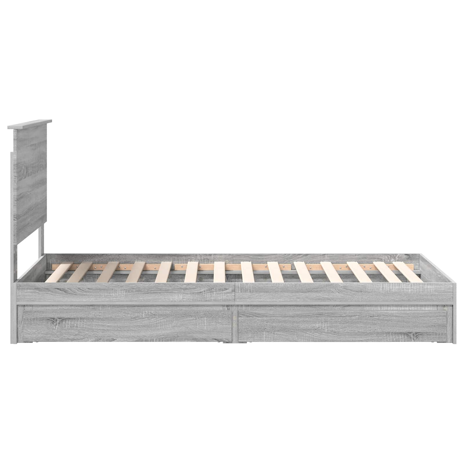 Letto con Contenitore con testiera Grigio Sonoma 90 x 200 cm | homemem39
