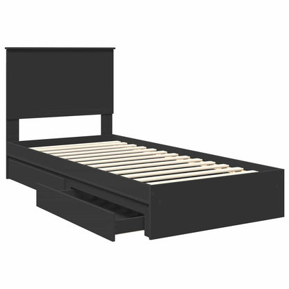 Letto con Contenitore Nero 90 x 190 cm Legno multistrato | homemem39