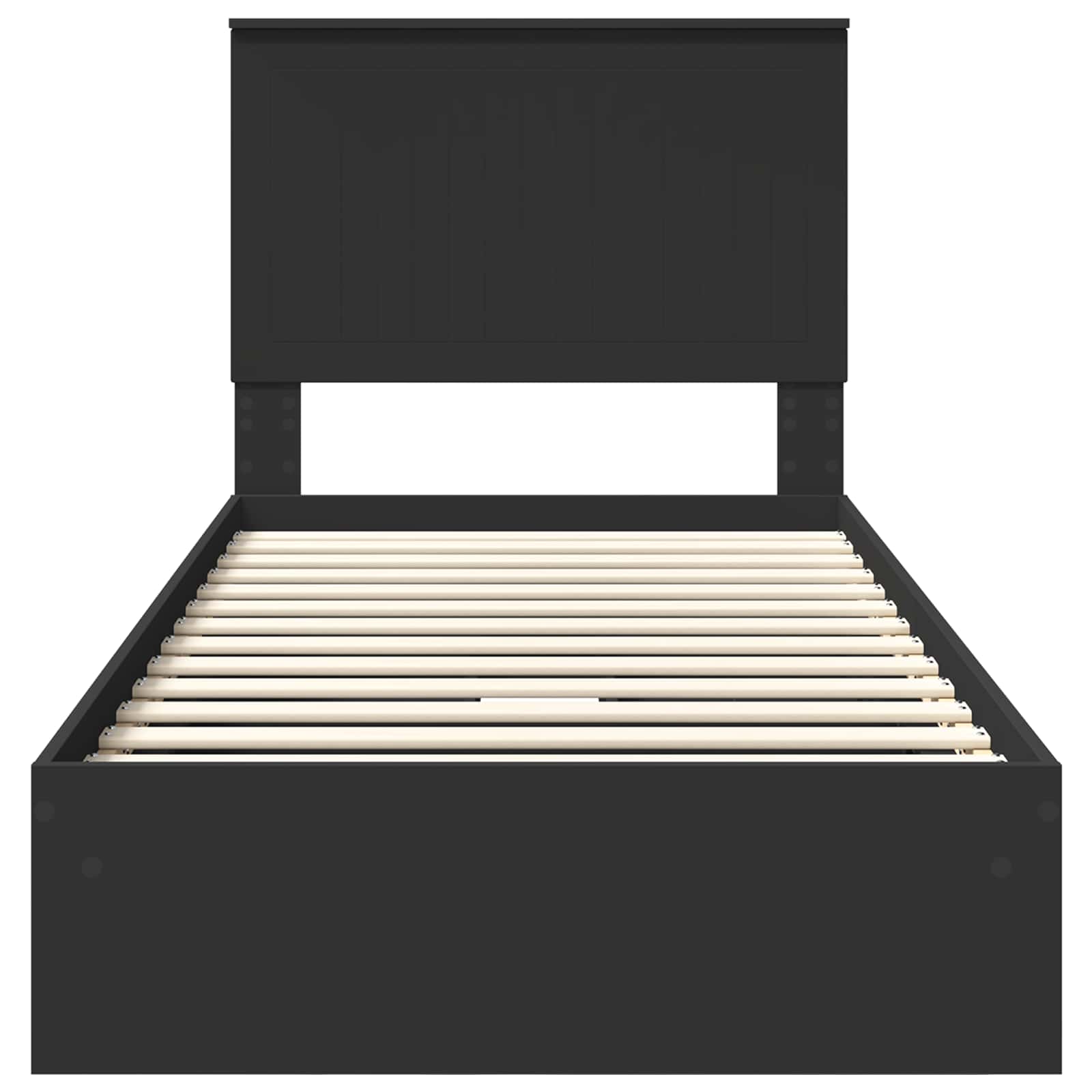 Letto con Contenitore Nero 90 x 190 cm Legno multistrato | homemem39