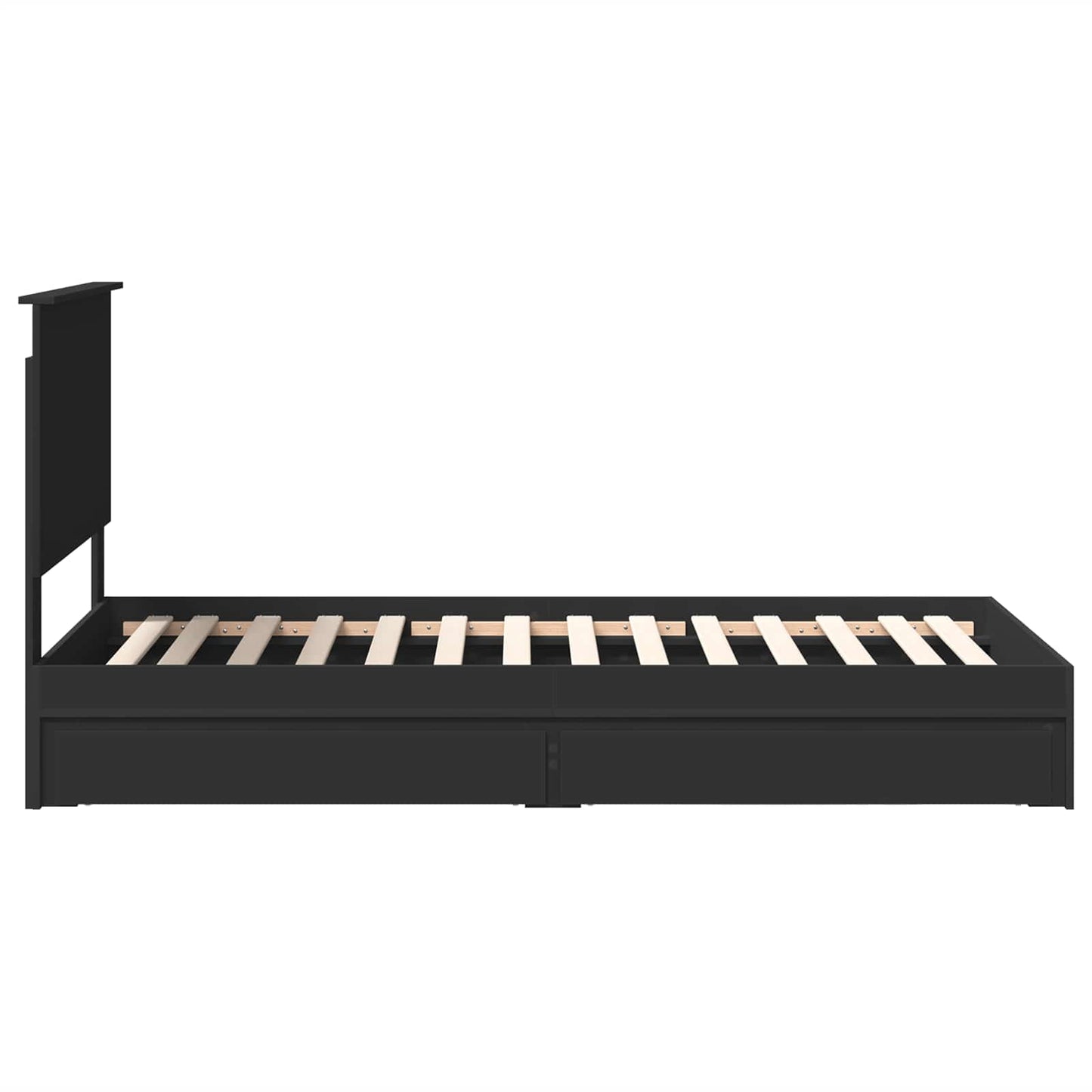Letto con Contenitore Nero 90 x 190 cm Legno multistrato | homemem39