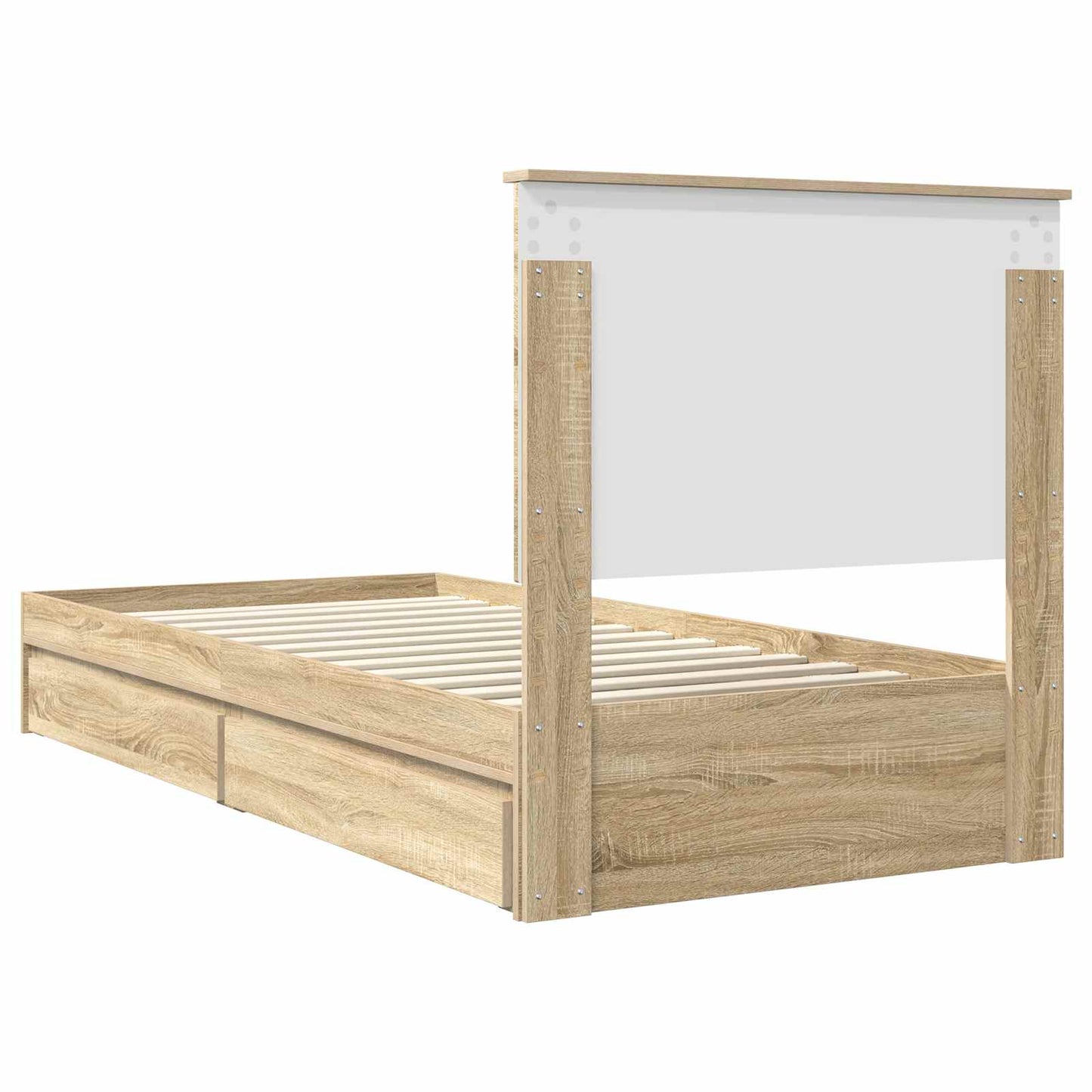 Letto con Contenitore con testiera Rovere Sonoma 90 x 190 cm | homemem39