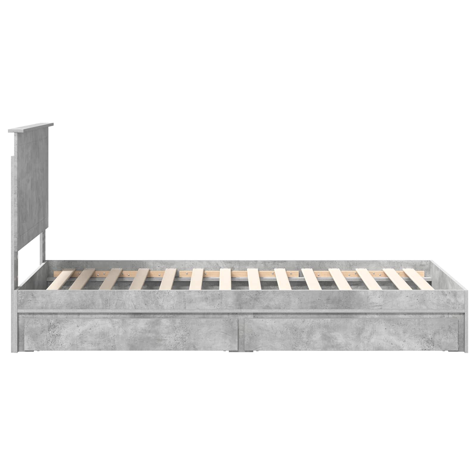 Letto con Contenitore con testiera Grigio cemento 90 x 190 cm | homemem39