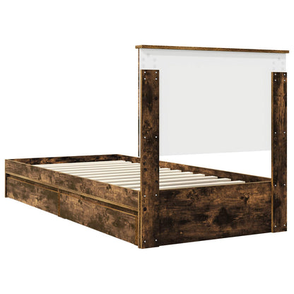 Letto con Contenitore Rovere fumé 90 x 190 cm Legno multistrato | homemem39