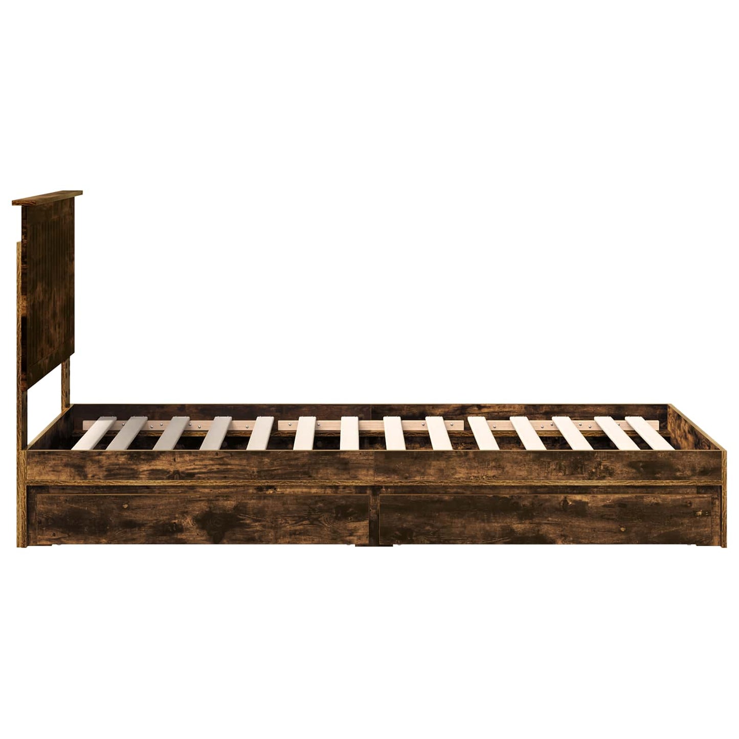 Letto con Contenitore Rovere fumé 90 x 190 cm Legno multistrato | homemem39