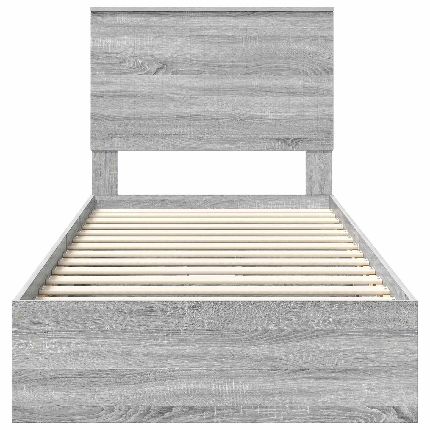 Letto con Contenitore con testiera Grigio Sonoma 90 x 190 cm | homemem39