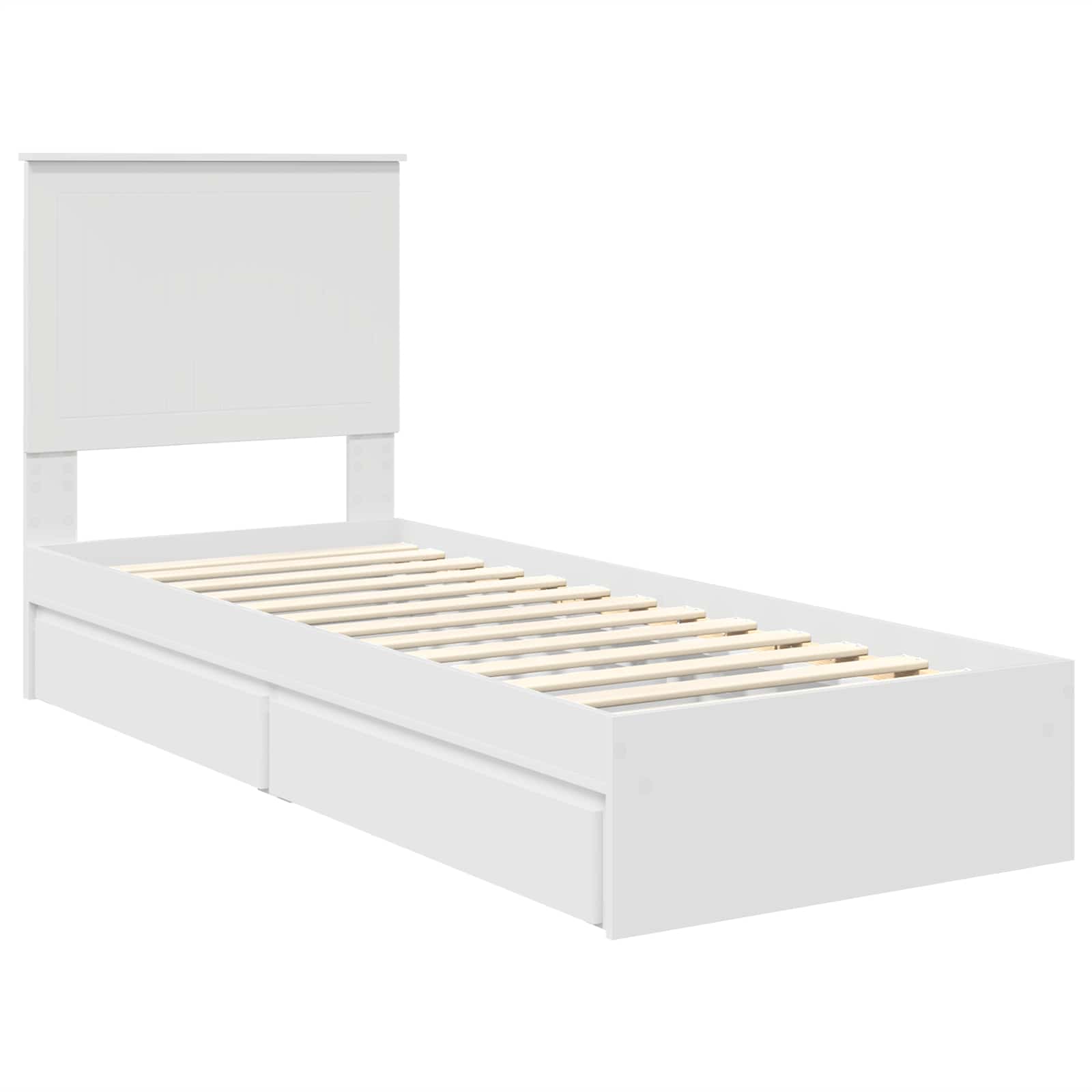 Letto con Contenitore Bianco 75 x 190 cm Legno multistrato | homemem39