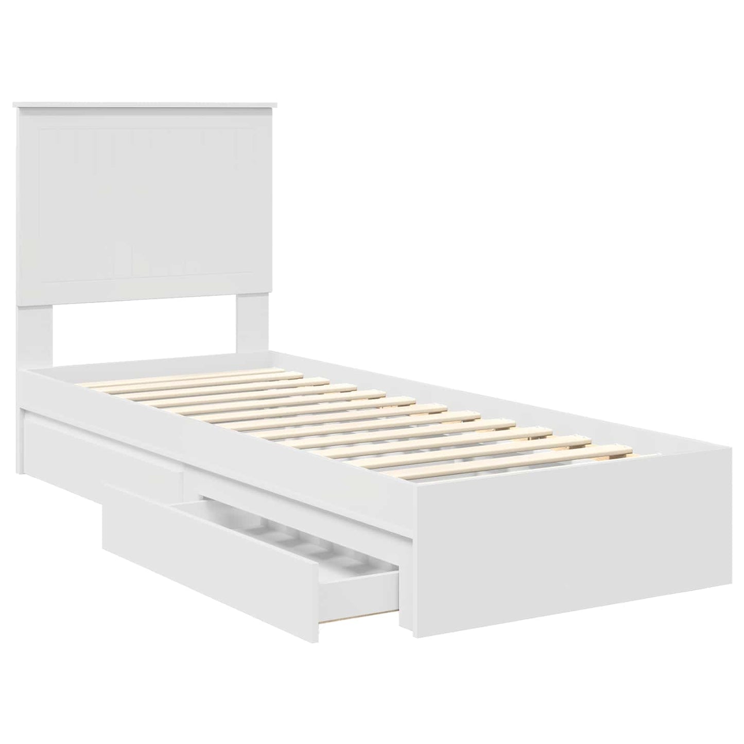 Letto con Contenitore Bianco 75 x 190 cm Legno multistrato | homemem39