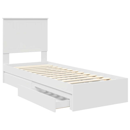 Letto con Contenitore Bianco 75 x 190 cm Legno multistrato | homemem39
