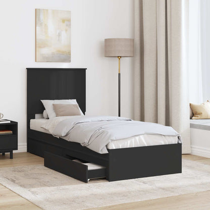 Letto con Contenitore Nero 75 x 190 cm Legno multistrato | homemem39