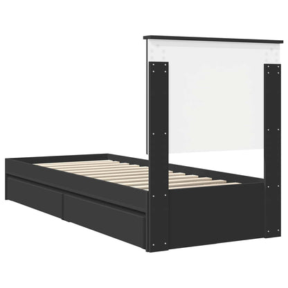 Letto con Contenitore Nero 75 x 190 cm Legno multistrato | homemem39