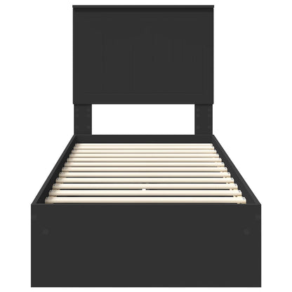 Letto con Contenitore Nero 75 x 190 cm Legno multistrato | homemem39