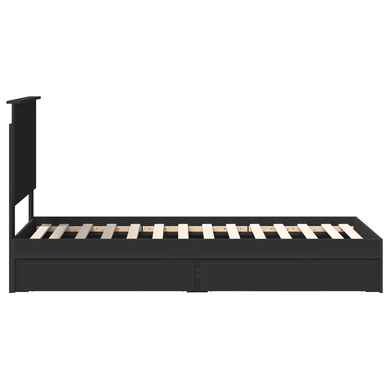 Letto con Contenitore Nero 75 x 190 cm Legno multistrato | homemem39