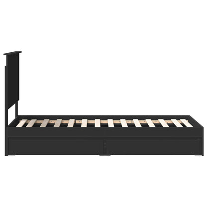 Letto con Contenitore Nero 75 x 190 cm Legno multistrato | homemem39