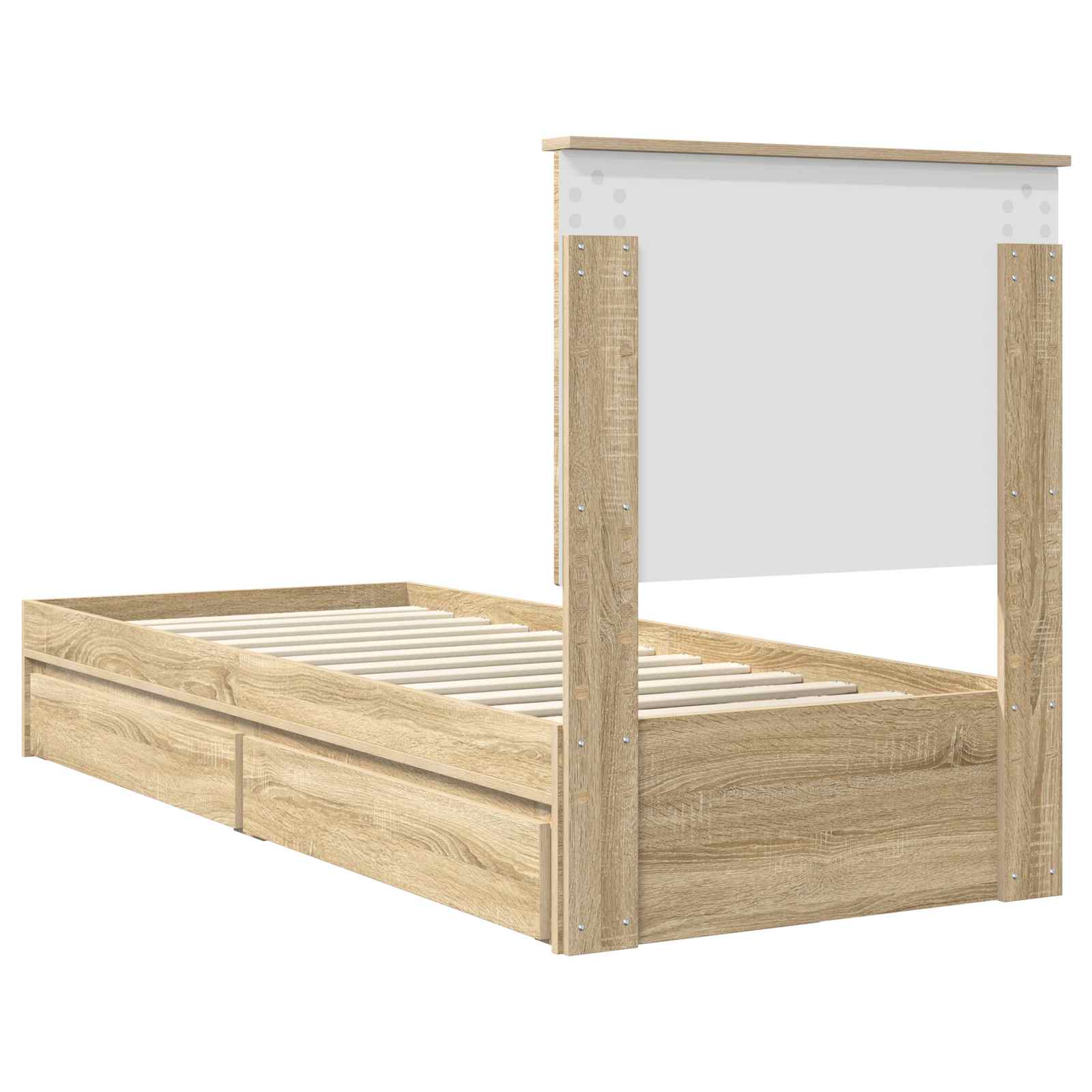 Letto con Contenitore con testiera Rovere Sonoma 75 x 190 cm | homemem39