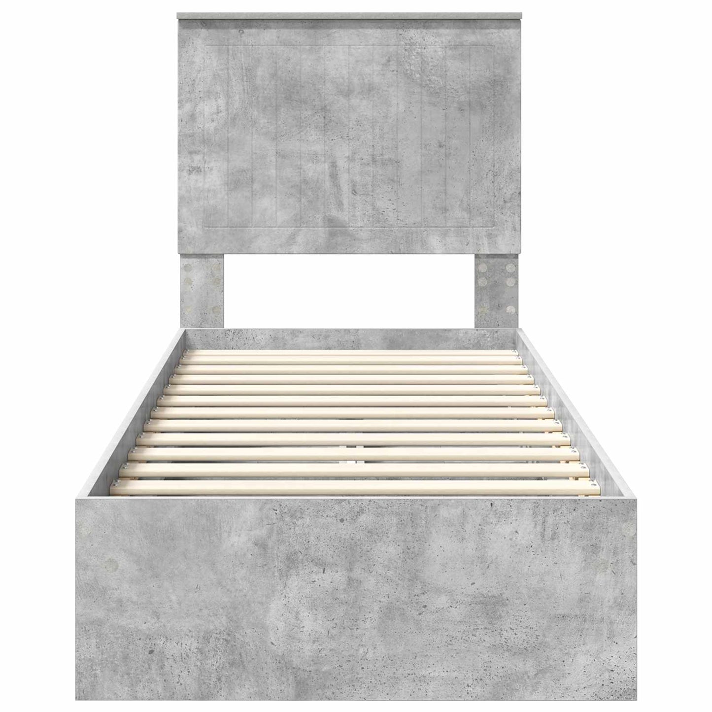 Letto con Contenitore con testiera Grigio cemento 75 x 190 cm | homemem39